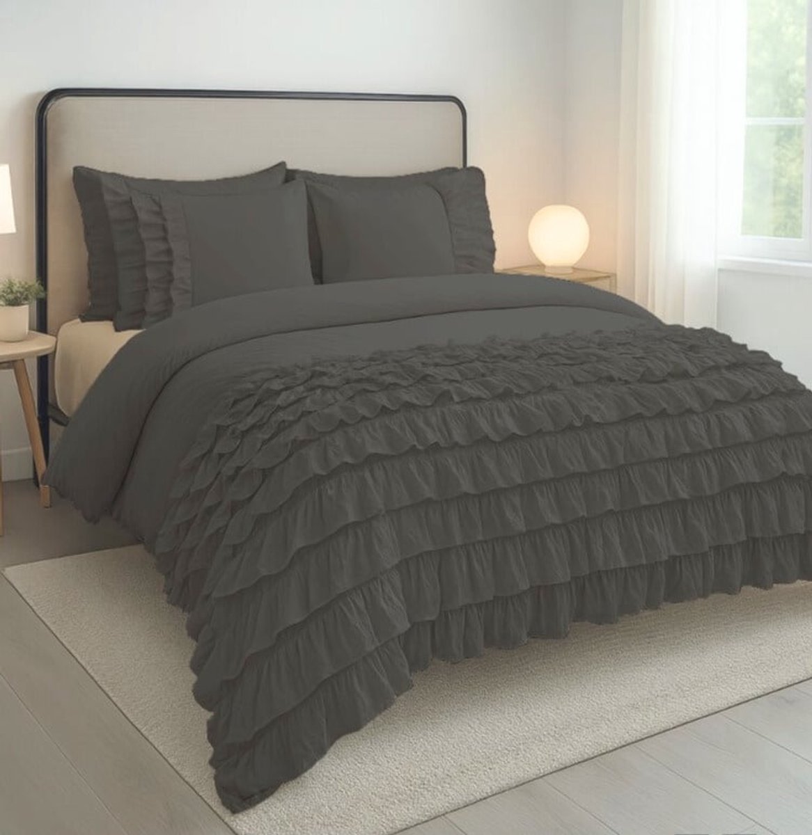 Beau Maison Dekbedovertrek Saint Martin Antraciet - 200 x 200/220 cm + 2 kussenslopen