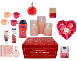 Dames Kerstpakket Geschenk set - Cadeaupakket - Relatiegeschenk met LED kaarsen - Luxe parfum - creme - lotion - zeep - thee - kaarsen - Rituals items - Kerst pakket - Feestdagen - Giftbox