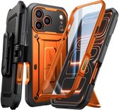 SUPCASE Unicorn Beetle Pro Hoesje Geschikt voor Apple iPhone 17 Pro Max - Stofdichte Case met Ingebouwde Screenprotector - Full Protect valbescherming - Met Holster en Kickstand Oranje