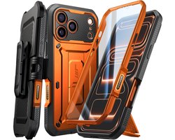 SUPCASE Unicorn Beetle Pro Hoesje Geschikt voor Apple iPhone 17 Pro Max - Stofdichte Case met Ingebouwde Screenprotector - Full Protect valbescherming - Met Holster en Kickstand Oranje