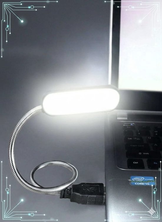 Mini USB LED-lamp, 18 LED USB-boekklem, flexibele zwanenhals leeslamp, draagbare USB-aangedreven LED-lamp voor laptop toetsenbord (wit