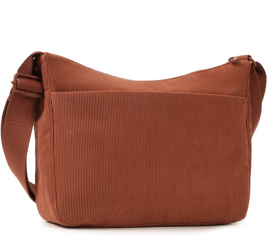 Hedgren Harpers Sac bandoulière femme avec protection RFID – Taille moyenne – Velours Redwood Burl