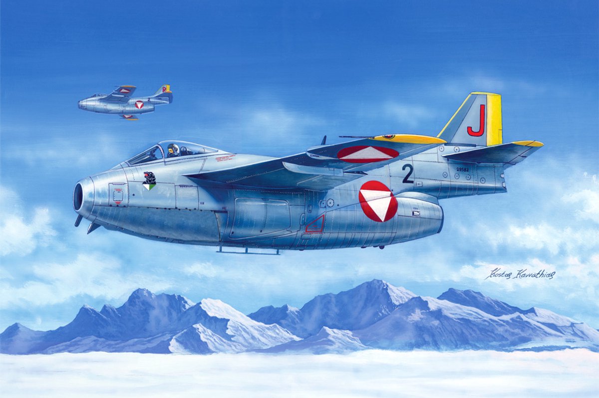 HobbyBoss Modelbouwpakket Militaire voertuigen - 81745 J-29F Tunnan Flying Barrel Plastic - 1:48 - Modelbouw