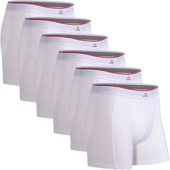 Boxers en viscose de Bamboe pour homme - Sous-vêtements ultime - Lot de 6 - Wit - Taille XXL