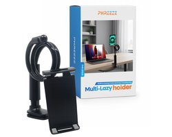 Phreeze Tablet Houder & Telefoonhouder voor Bed & Bureau - Geschikt voor iPad Houder - Tablet Standaard met Flexibele Arm - Zwanenhals Tafelklem