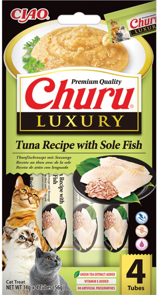 Ciao Kattensnack Churu Luxury Tuna & Sole Fish - 4 x 14 gr - 1ST
