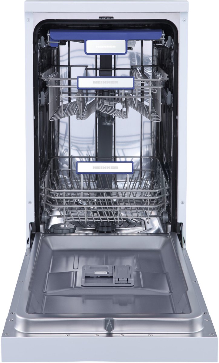Heinner Slanke Vaatwasser 45 cm — 10 Couverts, Auto-Deur Opening, LED Display, Stil 49 dB, 5 Jaar Garantie, Wit — HDW-FSM45710AWD+++ — afbeelding 3