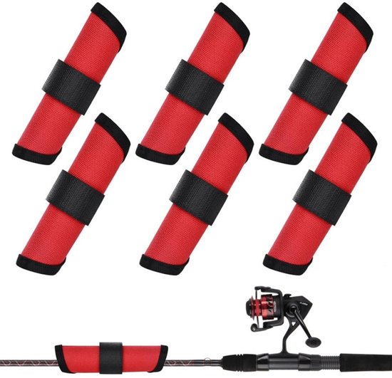 6 stuks - Kunstaashoes - Kunstaashoes voor hengel - Vishaakhoes - Kunstaas beschermhoes - Ter bescherming van het aas - Vissers Veilig Houden - Rood - 15×15cm - Geschikt voor hengelhaakhoes