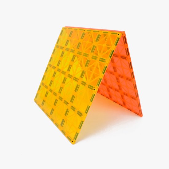 Magna Minds - Magnetisch Speelgoed - Uitbreidingsset - Basisplaten - Geel&Oranje - 2 stuks - Magnetic Tiles - Constructie speelgoed - Magnetische tegels - Montessori speelgoed - Magnetic toys - Magnetische bouwstenen - Speelgoed Kinderen