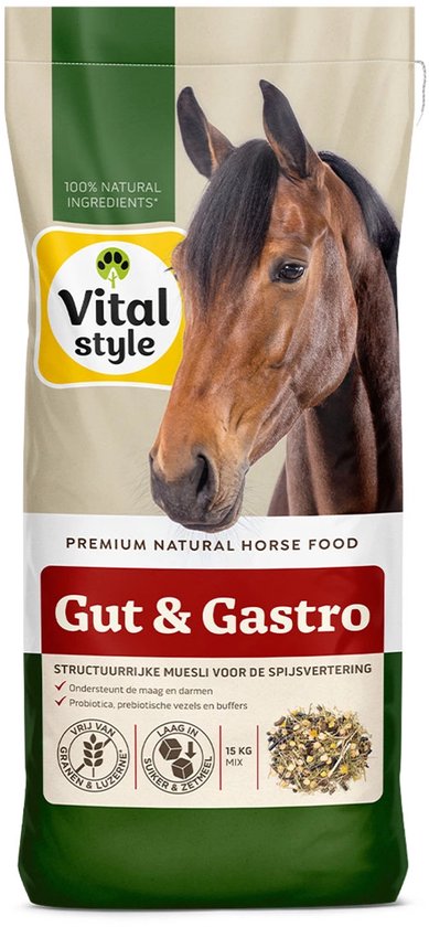 VITALstyle Muesli Gut & Gastro - Structuurrijke Muesli Voor Een Normale Maag- En Darmfunctie - Met o.a. Probiotica & Prebiotische Vezels - 15 kg