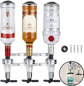 Kabalo Roestvrij Staal 6 Fles Optische Muur Mount Stand Dispenser Bar Butler voor Alcoholische Dranken Spirits - Wodka, Whisky, Rum, Gin