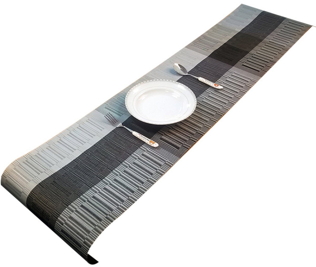 Gigicial Zilveren Tafelloper - Zwarte Tafelloper - Stijlvol Meerkleurig Streepdesign Met Grijze, Zwart-Witte Accenten En Modern Uiterlijk - 1 Stuk - Voor Thuis En Restaurant In Diverse Kleuren