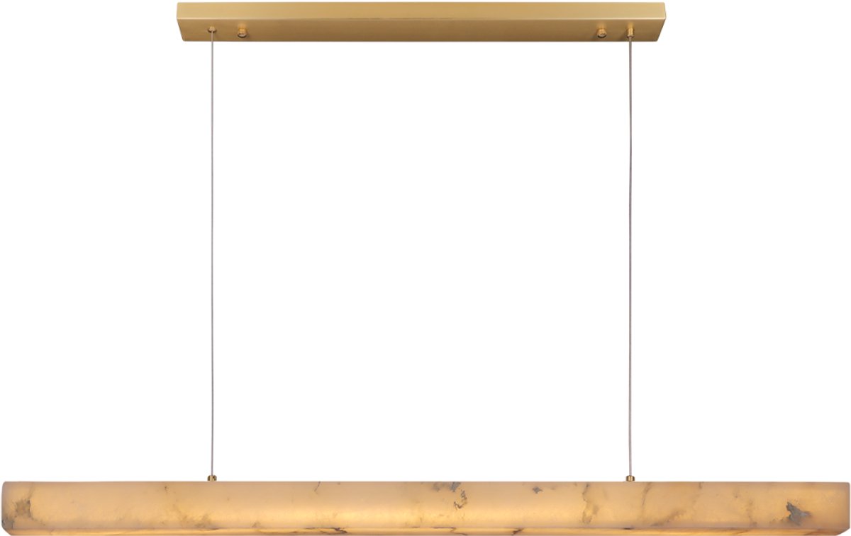 Atmooz Yela Hanglamp – 110 x 6 x H145 cm – Alabaster en antique brass – Sfeervolle verlichting – Hanglamp woonkamer