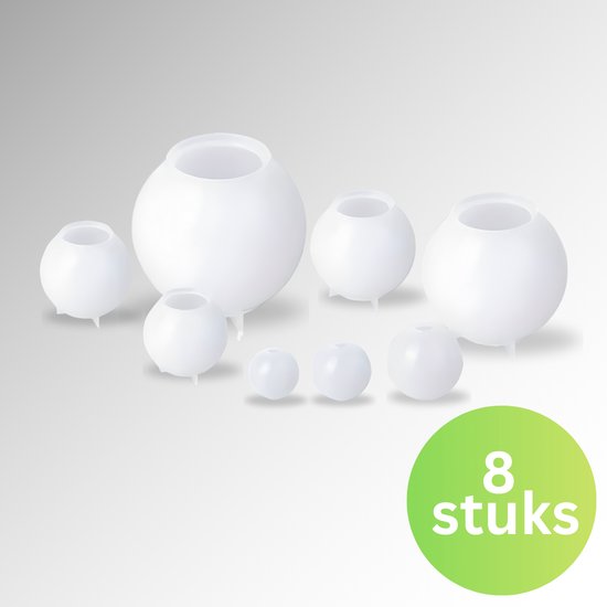 Foto: Epoxy set giethars rond 8 stuks epoxy starterspakket 3d siliconen mal uv resin gietmal set