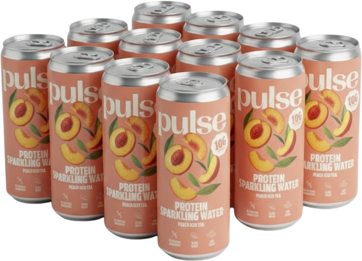 Pulse Protein – Pack Bruisende Proteïnedranken Perzikthee 12x330ml