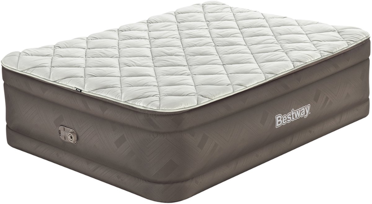 Bestway – Luchtbed – 2-Persoons – 152×203×51 cm – Bruin – Met Ingebouwde Elektrische Pomp – Incl. Opbergzak - Luchtbed - Luchtbed 2 Persoons - Luchtbed Met Pomp - Luchtbed Binnen - Luchtbed Comfort