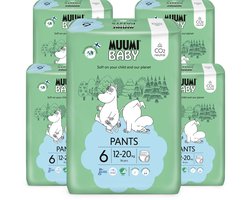 Muumi Baby Eco Luierbroekjes - Maat 6 - 12-20 kg - 180 stuks- Hypoallergeen - Gevoelige Huid - Parfumvrij - MaandBox