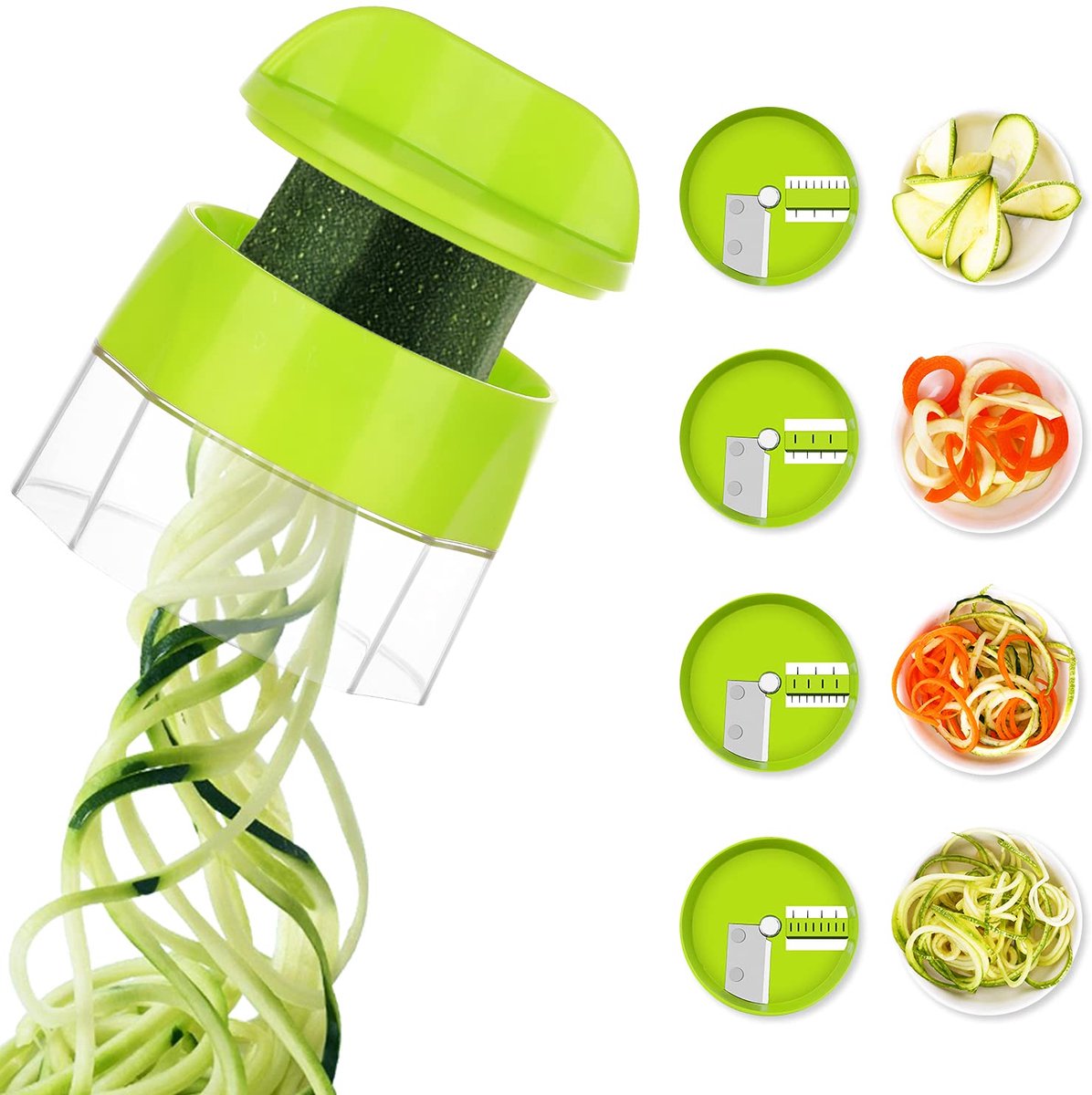 Unyqoos® Veelzijdige en compacte 4-in-1 groentesnijder voor creatieve gerechten