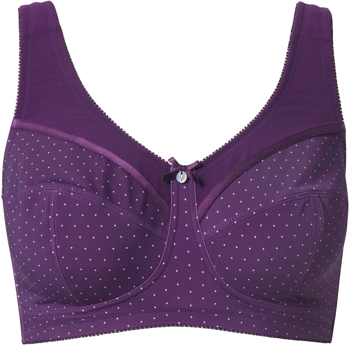 Ulla Popken Dames - Steun beha stippen zonder beugel - Aubergine