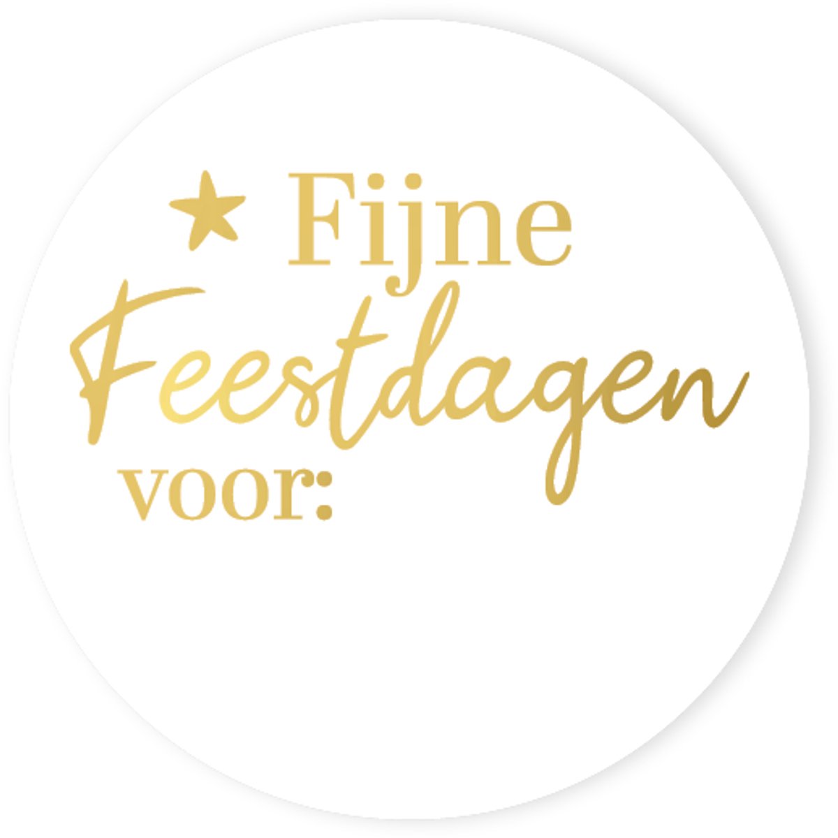 Stickers Fijne feestdagen voor:.... Diameter 50mm