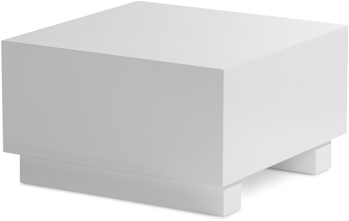 salontafel MONOBLOC 60x60x35 cm wit hoogglans, woonkamertafel kubus vierkant, design salontafel, lounge salontafel kubusvorm