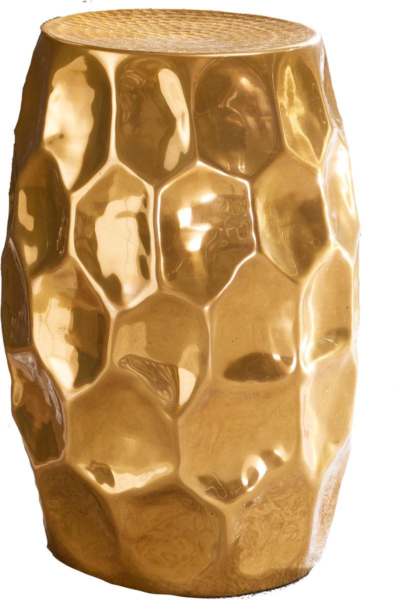 tafel JADA 30x47x30cm aluminium gouden tafel oosterse rond | Kleine Hammerschlag Abstellisch | Designtafel design metaal modern | Smalle kleine tafel