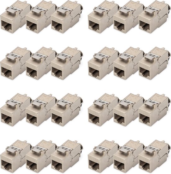 24 Stuks Afgeschermde Cat-6A Keystone Modules RJ45 voor 10GBase-T ...