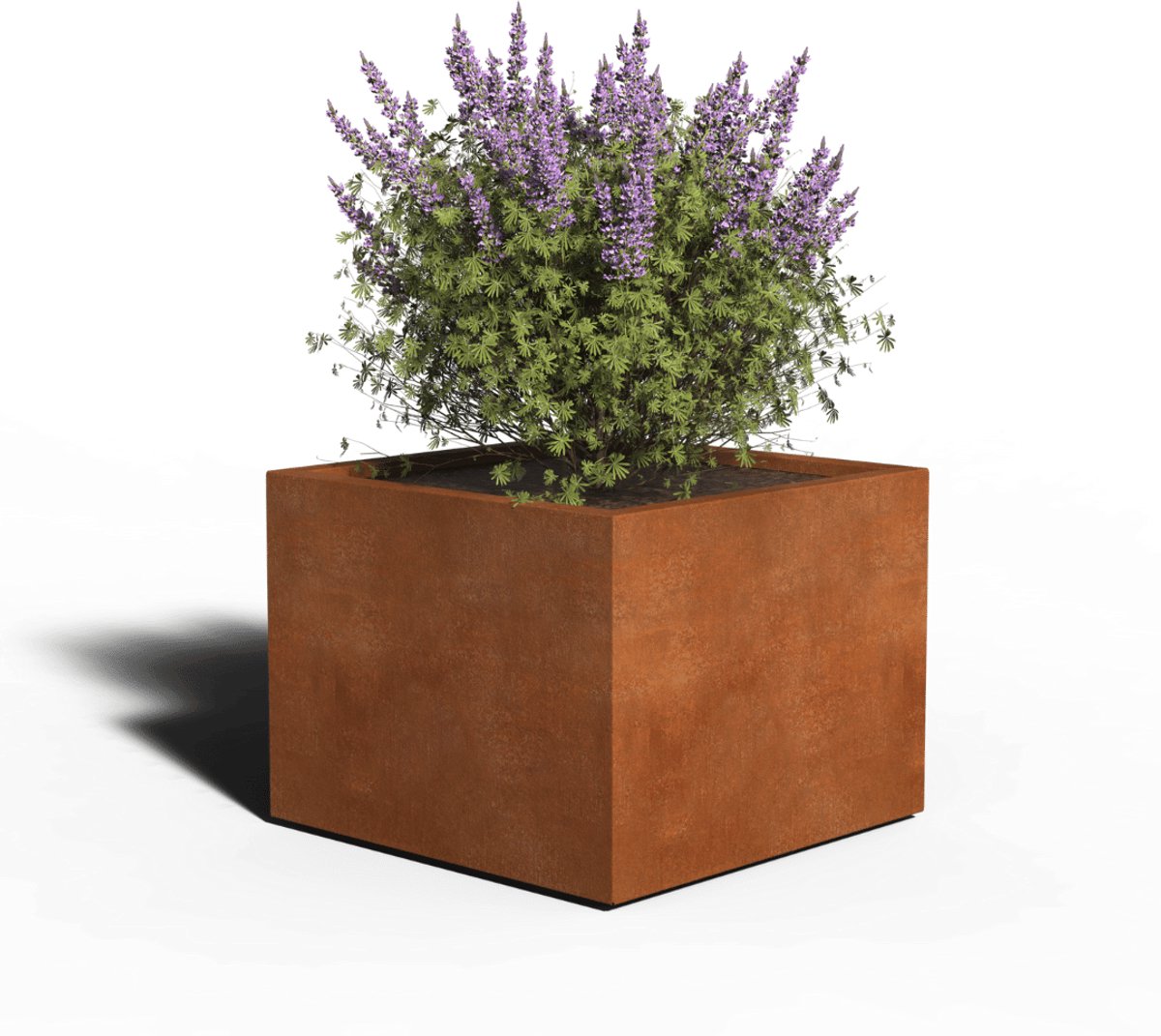 Cortenstaal Plantenbak Vierkant | Gelast | 80 x 80 x 60 | Met bodem