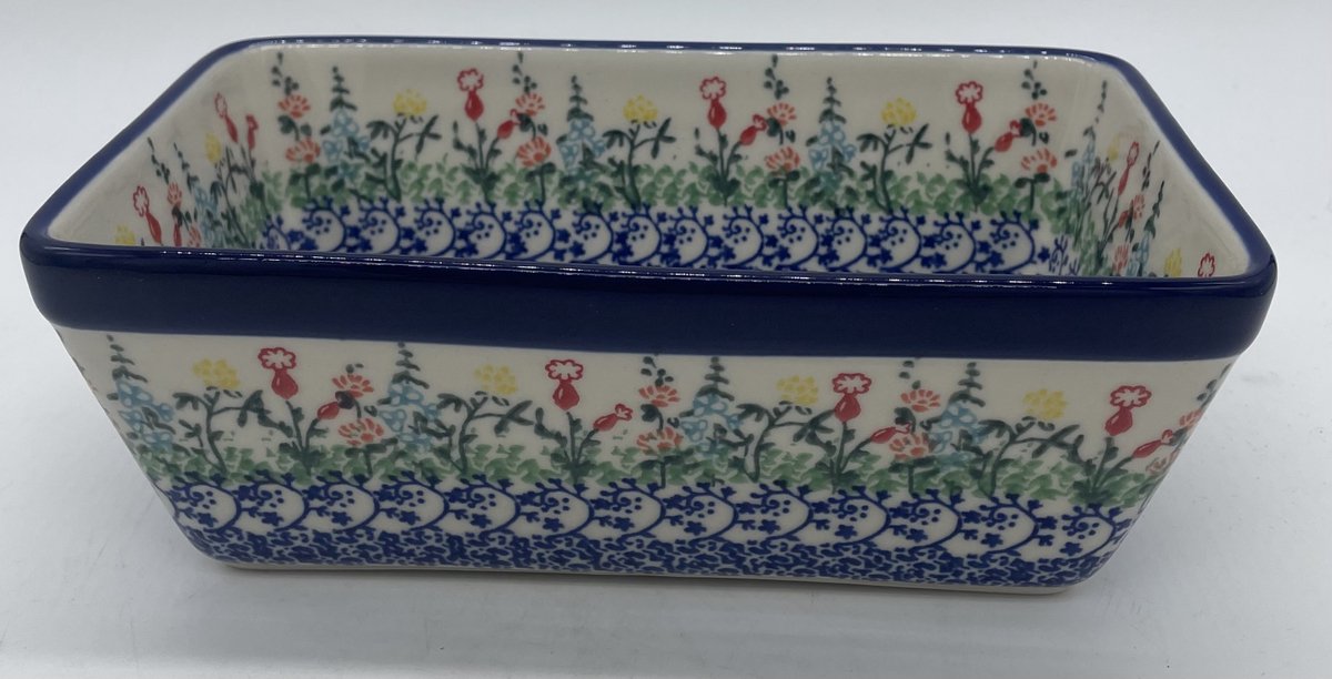 Bunzlau keramiek cakevorm gekleurde wilde bloemen