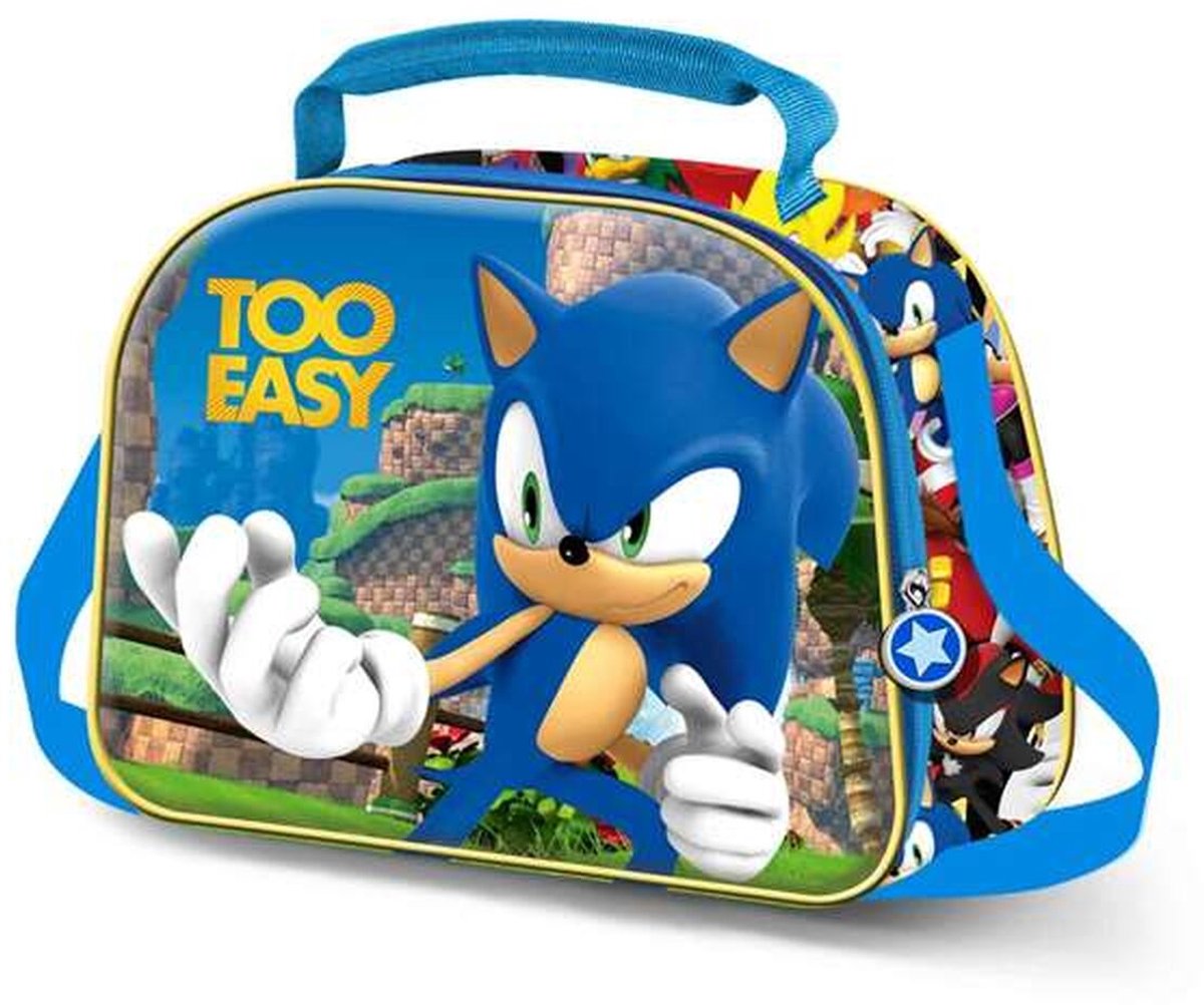 Karactermania - Sonic - 3D Thermische Lunchtas met Trolley bevestiging - Snack - Blauw