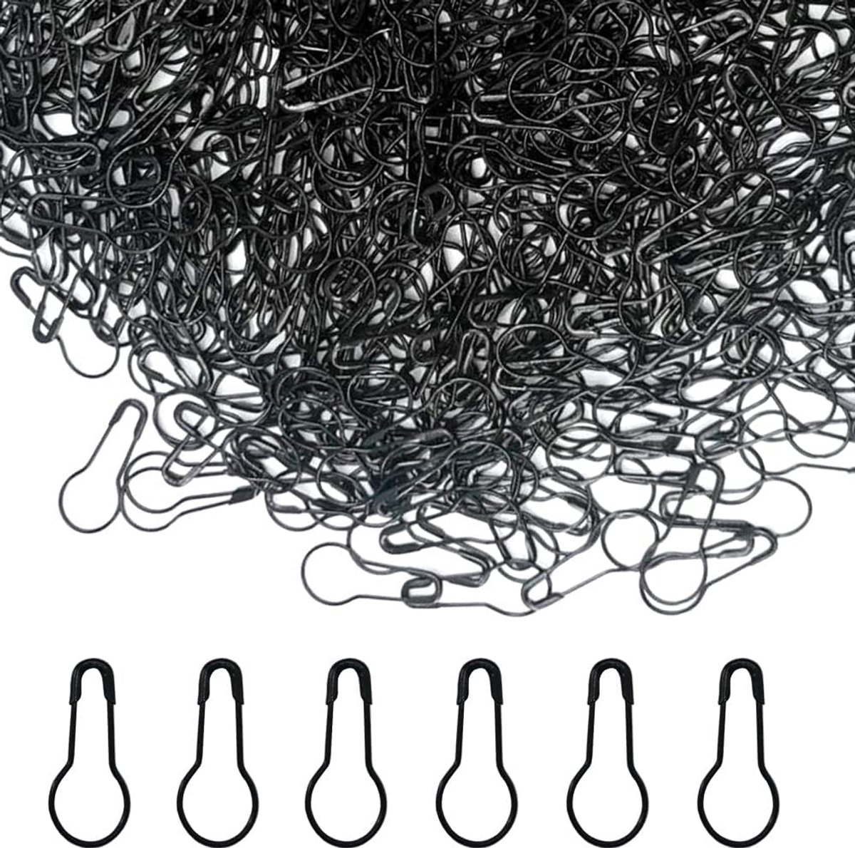 500 Stuks Veiligheidsspelden Kromme Kop Metalen Punaise voor Handwerk en Kledinglabels Zwart