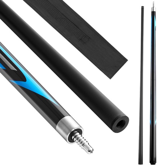 58-Inch Poolkeu, 1-Delige Jump Break Stick, 19,5 Oz Biljartkeu met Koolstofvezel Schacht en Esdoorn Handvat, Duurzame Break en Jump Stick voor Volwassenen, Geschikt voor Thuis Of O