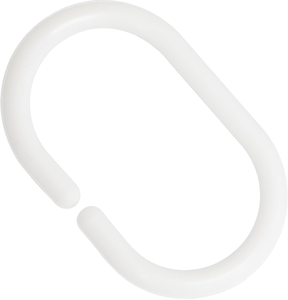 set met 10 ringen voor douchegordijnstangen 5 x 2,7 x 0,5 cm - decoratie hobby creatieve accessoires - van kunststof - kleur wit