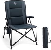 TIMBER RIDGE Campingstoel - Opvouwbaar & Stevig - 150KG draagvermogen - 55 cm zitbreedte - Hoge rugleuning - Met bekerhouder - Zwart