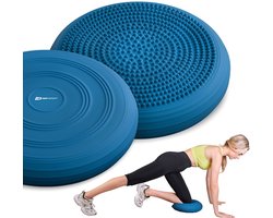 Hop-Sport HS-R034BC – Balanskussen – Tweezijdig gebruik – Antislip met massagepads – Ø 34 cm
