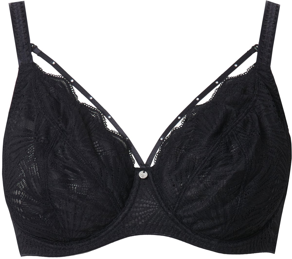 TruYou - Dames - Beugelbeha afneembare sierbandjes zachte cups kant - Zwart - Maat 85F