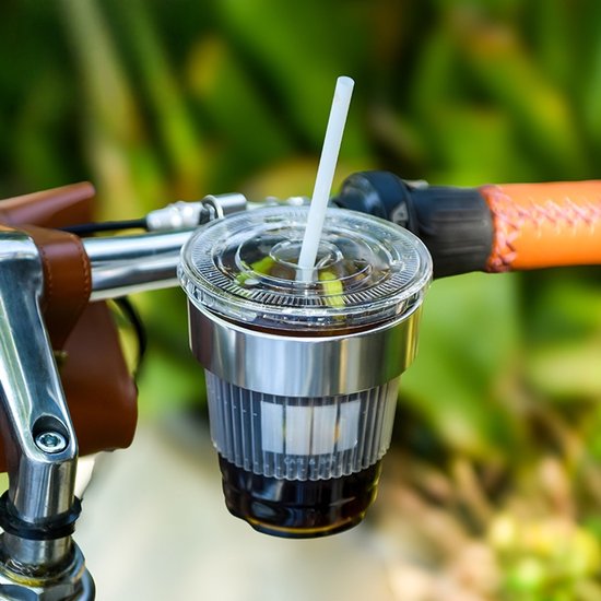 1 stuk - Bekerhouder - Fiets aluminium bidonhouder - Elektrische motorfiets koffiebekerhouder - Zilver — afbeelding 3