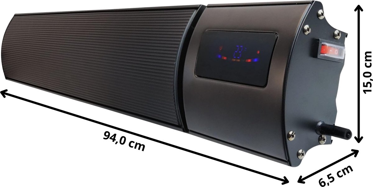 VH Smart HeatBar - 1200 Watt infrarood verwarming - met Wifi & App - Elektrische terrasverwarmer - Terrasheater zonder zichtbaar licht - Binnen en buiten geschikt - hoge temperatuur straler – foto 8