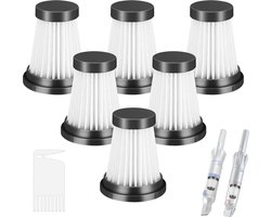 Zes HEPA-filters Geschikt voor de MOOSOO K12, K12 Pro, K13 draadloze stofzuigers en de Genius Invictus One 1.0 X7, 2.0 stofzuigers.