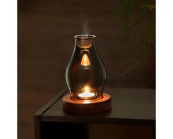 Retro Zen Betekenis Brander Wierook Winddicht Brandwerend en Hoge Transparantie Kaarshouders Glazen Theelicht Geschikt voor Koffie Thuis Eettafel Theekamer Decoratie