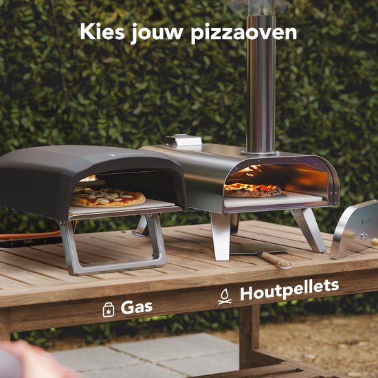 KitchenBrothers Pizza Oven - Houtgestookt - Tafelmodel - Inklapbaar - Pizzasteen - tot 460°C - RVS - Complete Set - Pizzaoven voor Buiten - RVS van KitchenBrothers — afbeelding 2