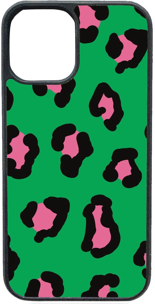 Telefoonhoesje - GROEN ROZE PANTERPRINT - Iphone 13 Pro Max