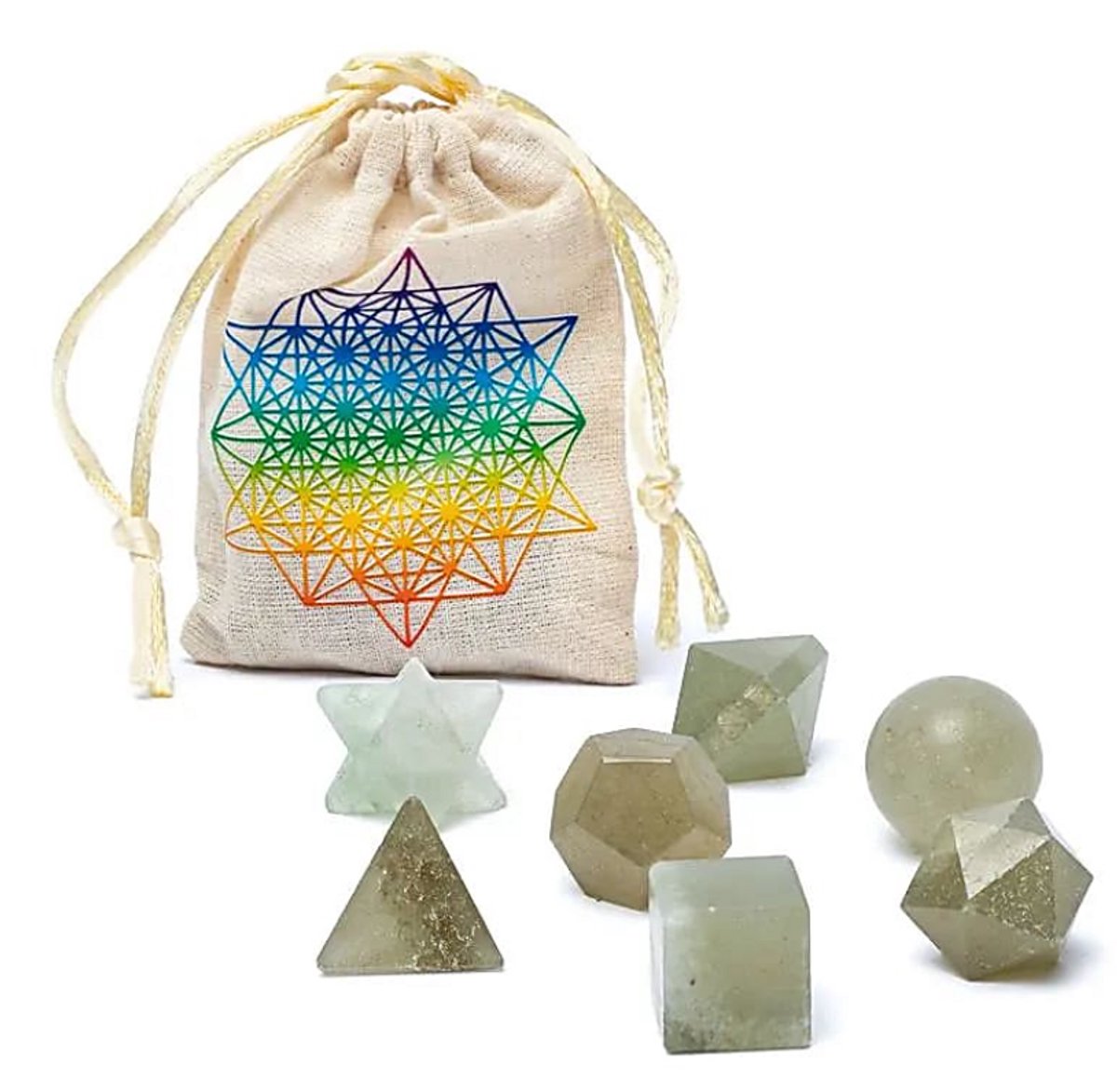 Aventurijn heilige geometrie set 7-delig