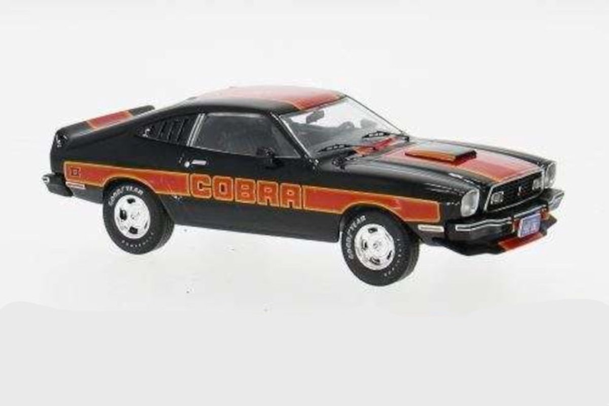 Ford Mustang II Cobra 1977 Zwart Modelauto 1/43 Ixo Models