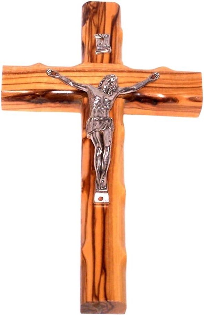 Provento - Olijfhouten kruis Crucifix 8 inch religieus houtsnijwerk souvenir