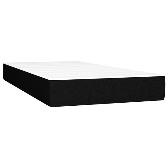 vidaXL - Sommier tapissier - avec - matelas - tissu - noir - 200x200 - cm