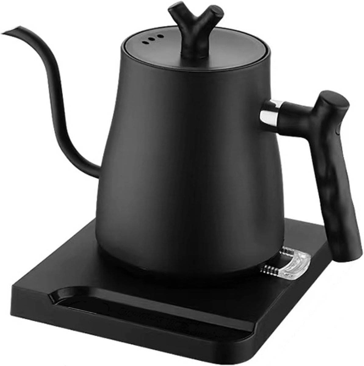Waterkoker-Stijlvol-Theepot-Elegant-Dubbellaags-1 Ltr-Zwart-Theepot