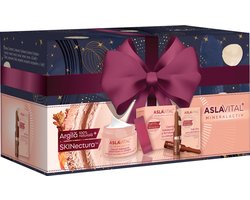 Aslavital GIFTSET - SKINectura™ - Hydraterende dagcrème voor gevoelige huid met collageen SPF 15 + Ampullen met Collageen 2 stuks - intense hydratatie. - dagcreme voor vrouwen- 50 ml - voor Geirriteerde & rode huid