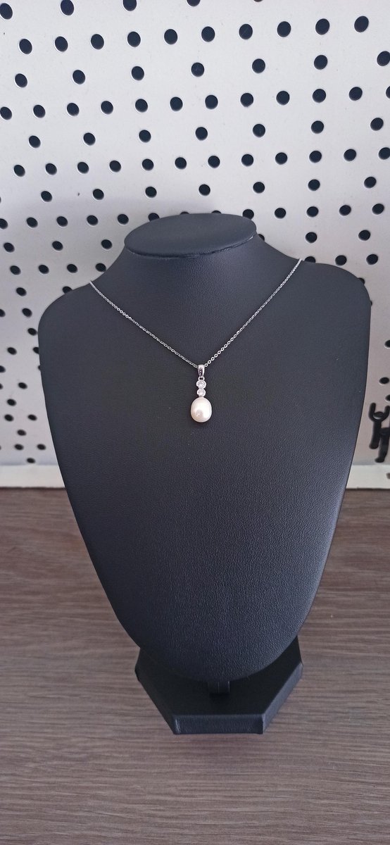TK-S zilveren collier met zoetwater parelhanger - verfijnd - tijdloos