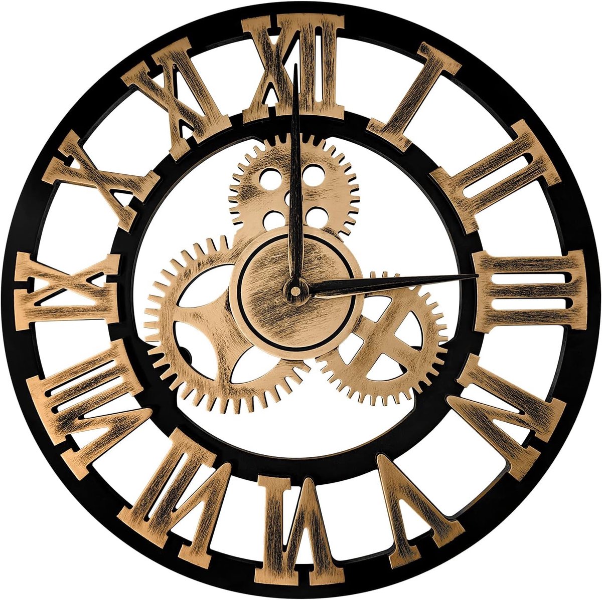 Klok - Wandklok Modern - Klokken - Industrieel - Zwart